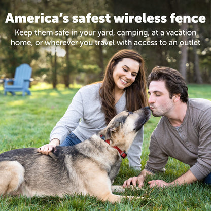 PetSafe Stay and Play Wireless Pet Fence for Stubborn Dogs from The Parent Company of Invisible Fence Brand Above Ground Electric Pet Fence with Waterproof and Rechargeable Training Collar