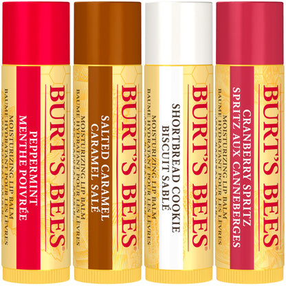 Burt's Bees Kissable Colour Gift Set, Warm Collection, 3 Lip Shimmers in Peony, Rhubarb and Fig