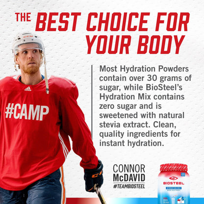 BioSteel Hydration Mix, Great Tasting Hydration with Zero Sugar, and No Artificial Flavours or Preservatives, Ice Pop Flavour, 100 Servings per Tub