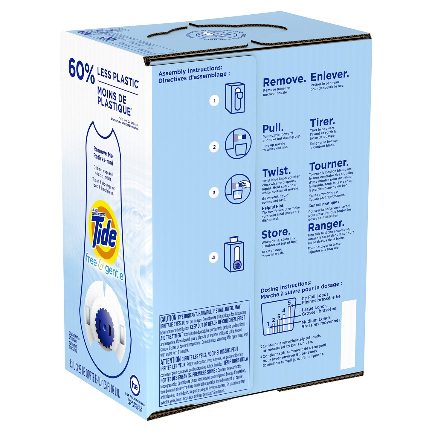 Tide Free & Gentle Liquid Laundry Detergent, 64 loads, 84 fl oz