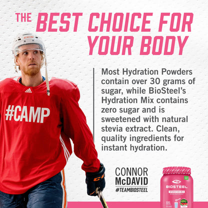 BioSteel Hydration Mix, Great Tasting Hydration with Zero Sugar, and No Artificial Flavours or Preservatives, Grape Flavour, 45 Servings per Tub