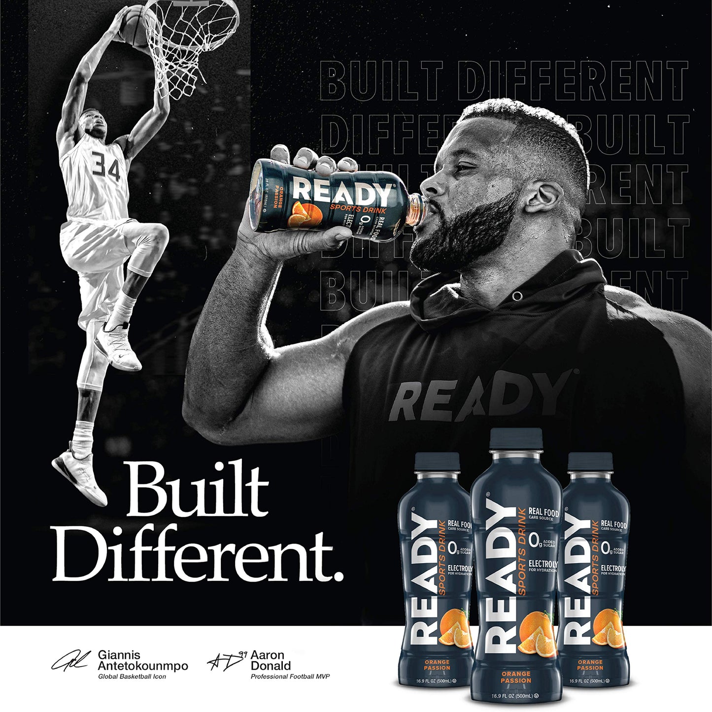 Ready Sports Drink, Electrolyte Blend with B Vitamins and No Added Sugar, Peach Mango, 16.9 Fluid Ounces