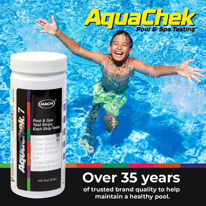 AquaChek 551236 7-Way 100 Count Pool Water Test Strips