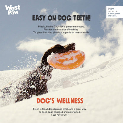 West Paw Zogoflex Zisc Dog Flying Disc, High Flying Aerodynamic Disc for Dogs Puppy – Lightweight, Floatable Disc for Fetch, Tug of War, Catch, Play – Doubles as Food/Water Bowl, Large 8.5", Aqua
