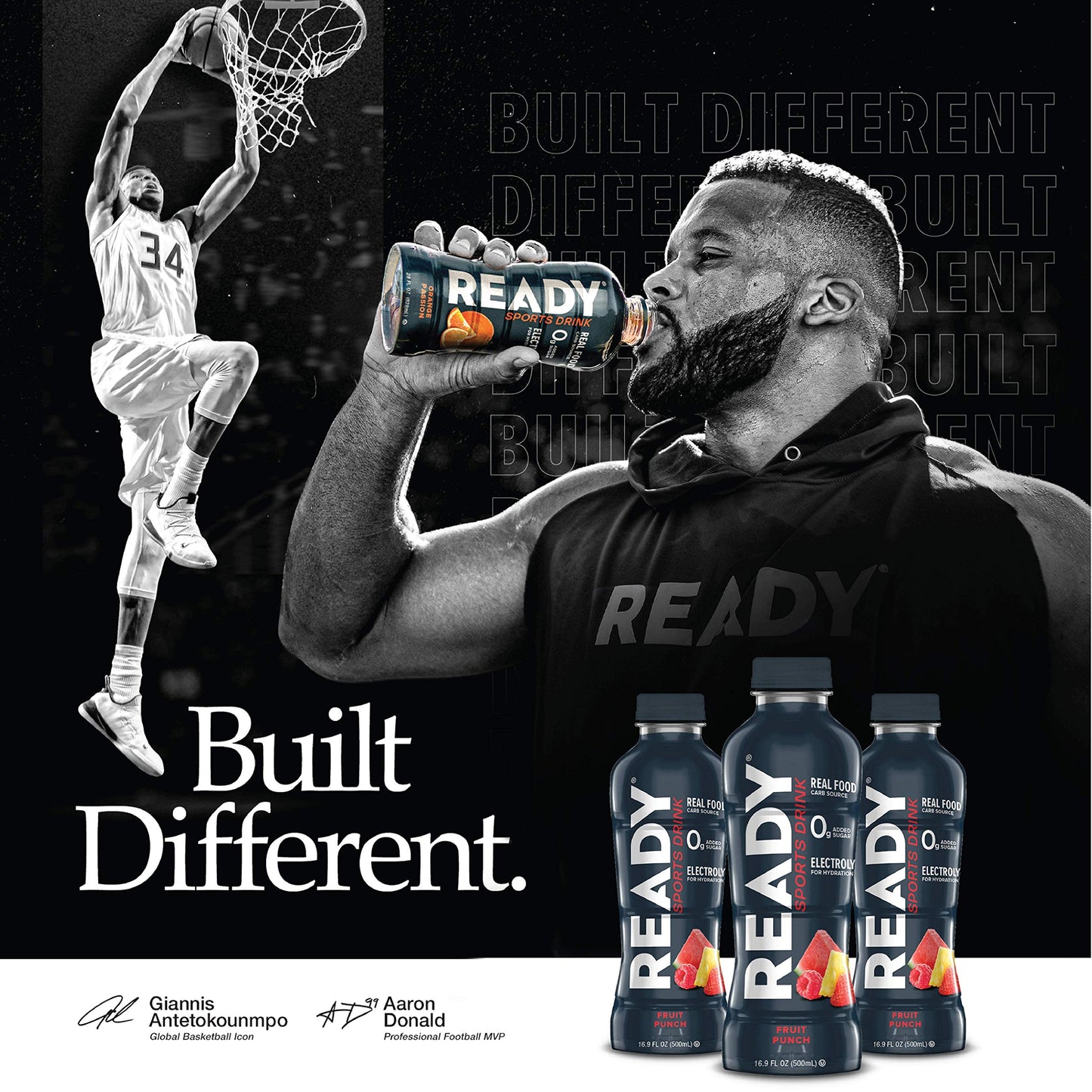 Ready Sports Drink, Electrolyte Blend with B Vitamins and No Added Sugar, Peach Mango, 16.9 Fluid Ounces