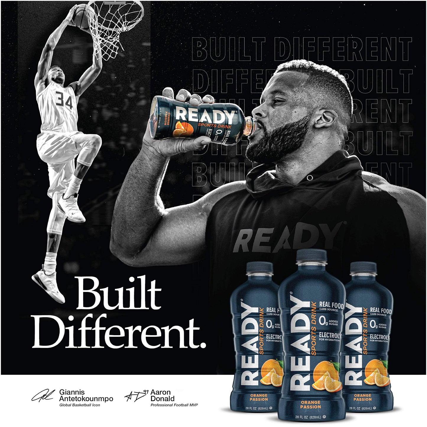 Ready Sports Drink, Electrolyte Blend with B Vitamins and No Added Sugar, Peach Mango, 16.9 Fluid Ounces