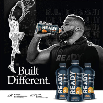 Ready Sports Drink, Electrolyte Blend with B Vitamins and No Added Sugar, Peach Mango, 16.9 Fluid Ounces