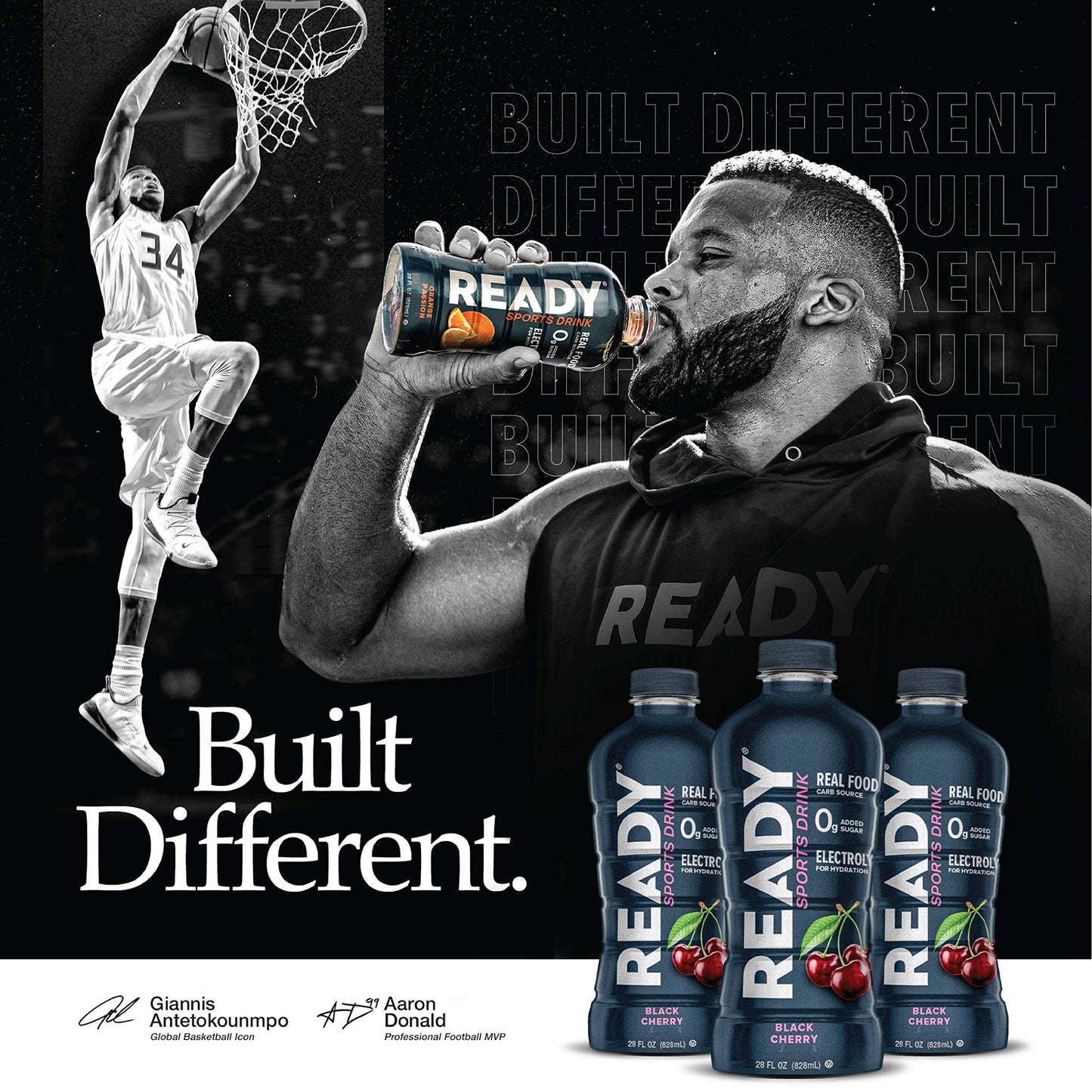 Ready Sports Drink, Electrolyte Blend with B Vitamins and No Added Sugar, Peach Mango, 16.9 Fluid Ounces