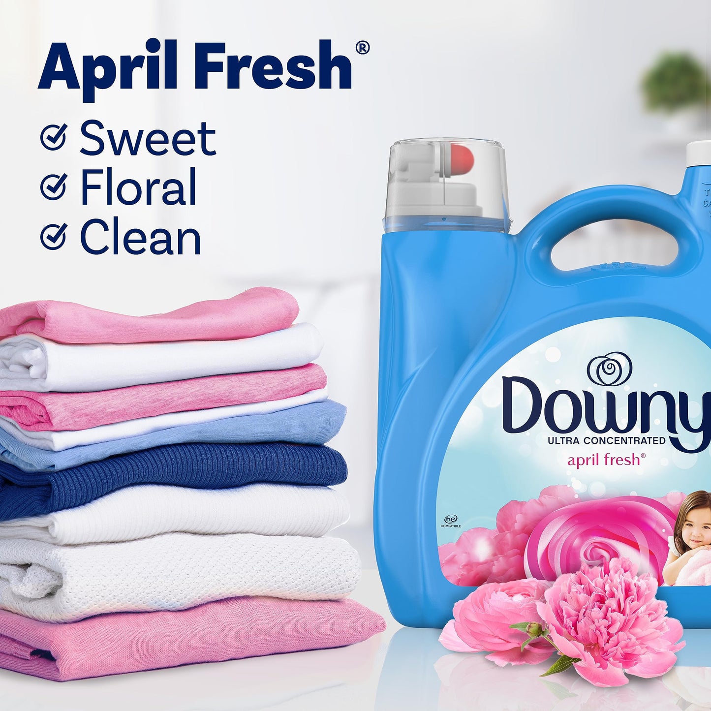Downy Ultra Laundry Liquid Fabric Softener (Fabric Conditioner), April Fresh, 88 fl oz, 120 Loads