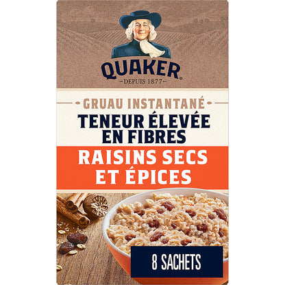 Quaker High Fibre Wild Berry Medley Instant Oatmeal, 8 Packets, 304g