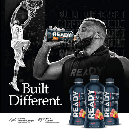 Ready Sports Drink, Electrolyte Blend with B Vitamins and No Added Sugar, Peach Mango, 16.9 Fluid Ounces