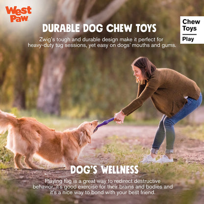West Paw Zogoflex Echo Zwig Squeezy Dog Fetching Stick – Bouncy, Hollow, Squishy Interactive Toy for Puppies, Large Dogs – Floatable Stick, Lightweight Chewy Toy for Catch/Fetch – 13.75”, Jungle Green