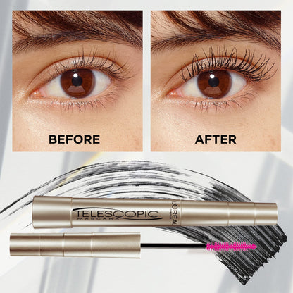 L’Oréal Paris Telescopic Mascara, Eyelash Lengthening Mascara, Unique Non-Clumping Formula, Delivers Intense Length, For Sensitive Eyes, Blackest Black, 8 ml