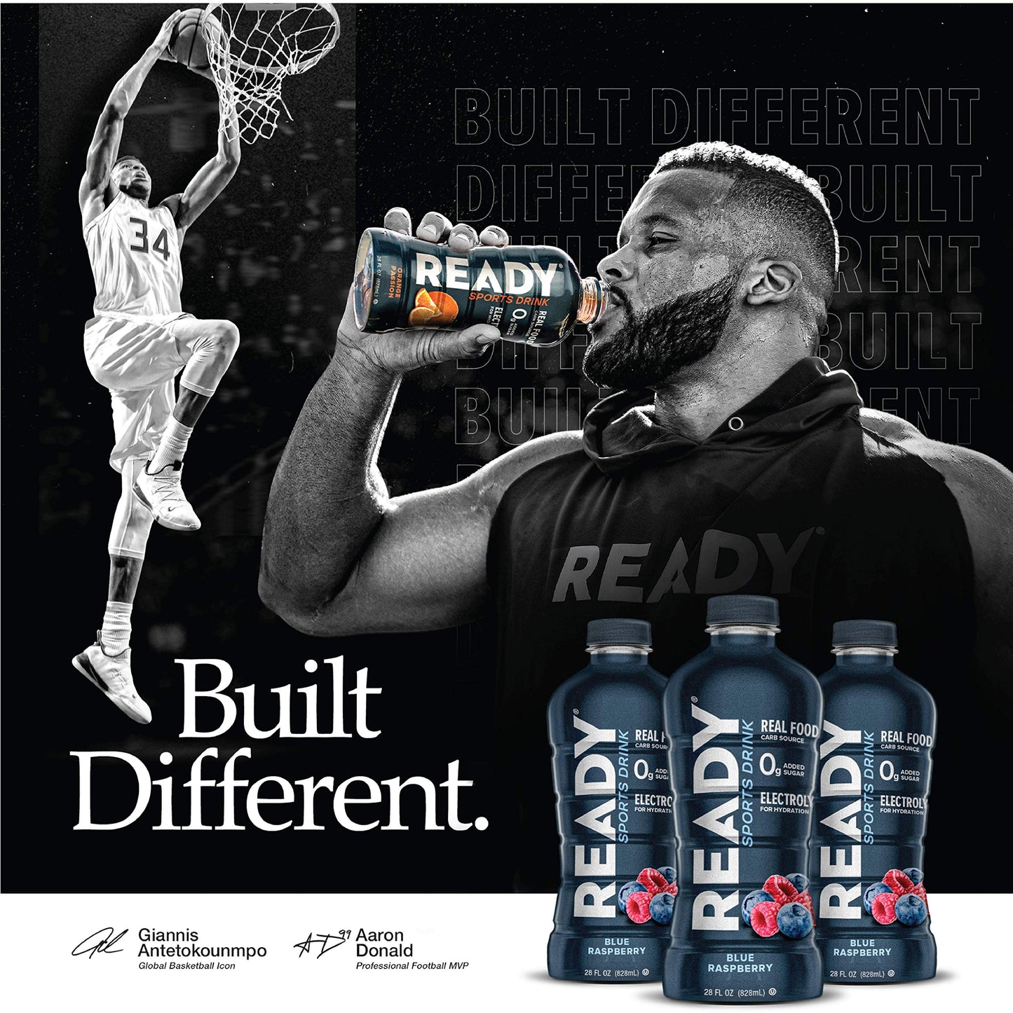 Ready Sports Drink, Electrolyte Blend with B Vitamins and No Added Sugar, Peach Mango, 16.9 Fluid Ounces