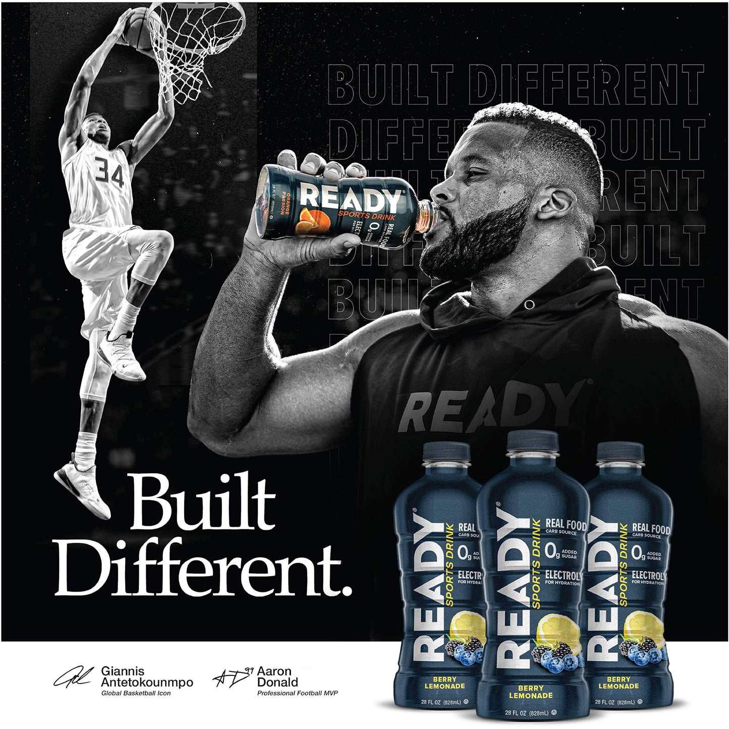 Ready Sports Drink, Electrolyte Blend with B Vitamins and No Added Sugar, Peach Mango, 16.9 Fluid Ounces