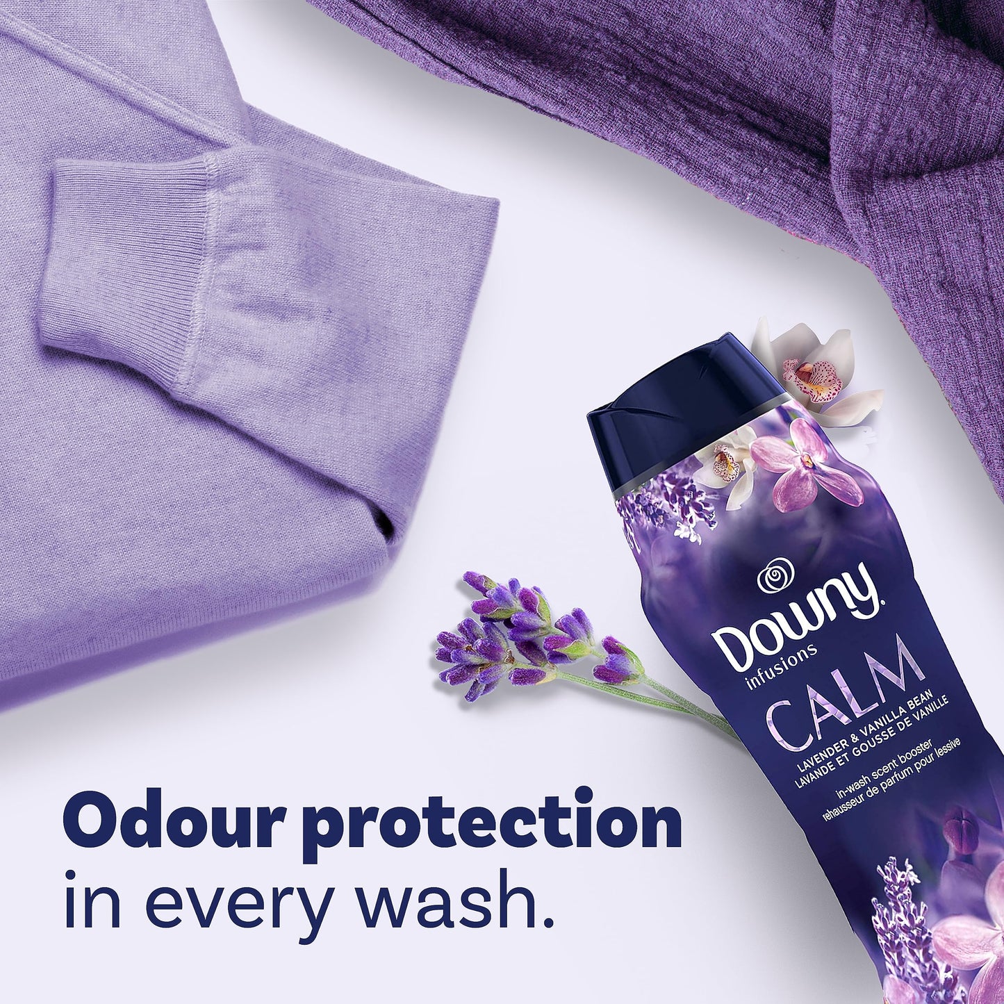 Downy Infusions In-Wash Laundry Scent Booster Beads, CALM, Soothing Lavender and Vanilla Bean - 680 Grams
